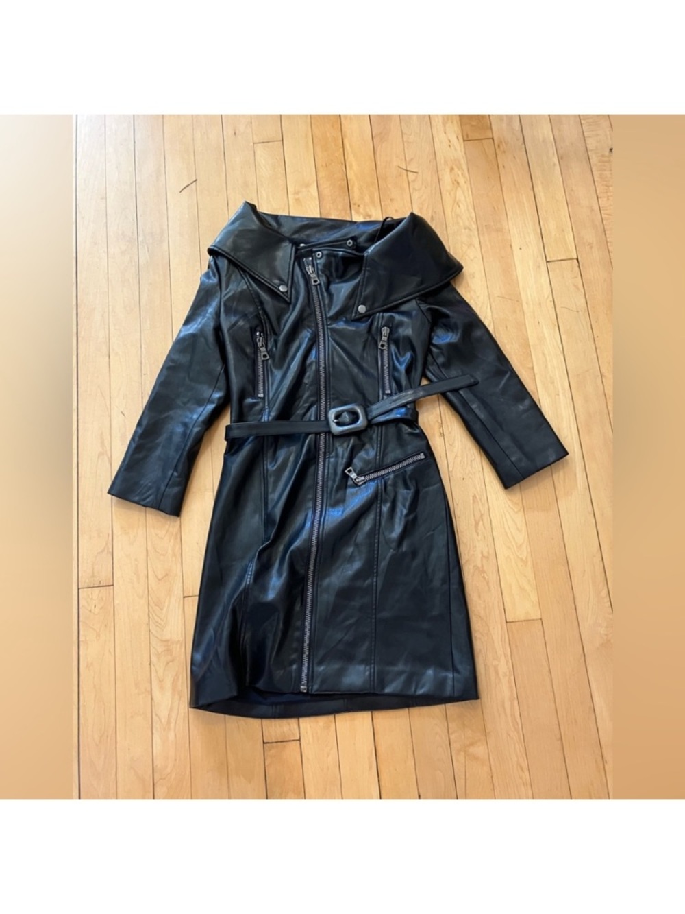 Alice+Olivia Miara Faux Leather Dress - Picture 9 of 13